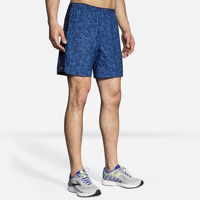 Brooks Sherpa 7 2-in-1 Running Shorts - Men's - Blue (78092-QTSK)